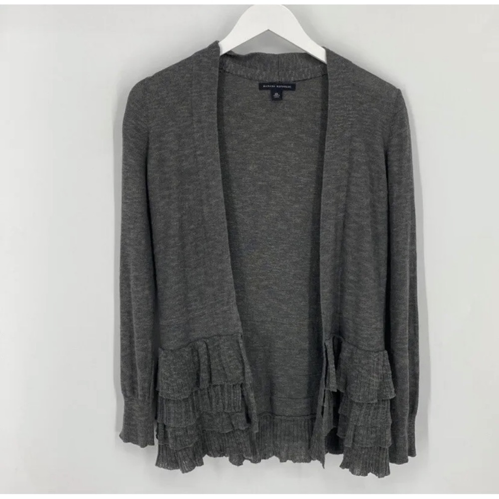 .Banana Republic Cotton Linen Lyocell Llng Sleeve Lightweight Ruffle Card…